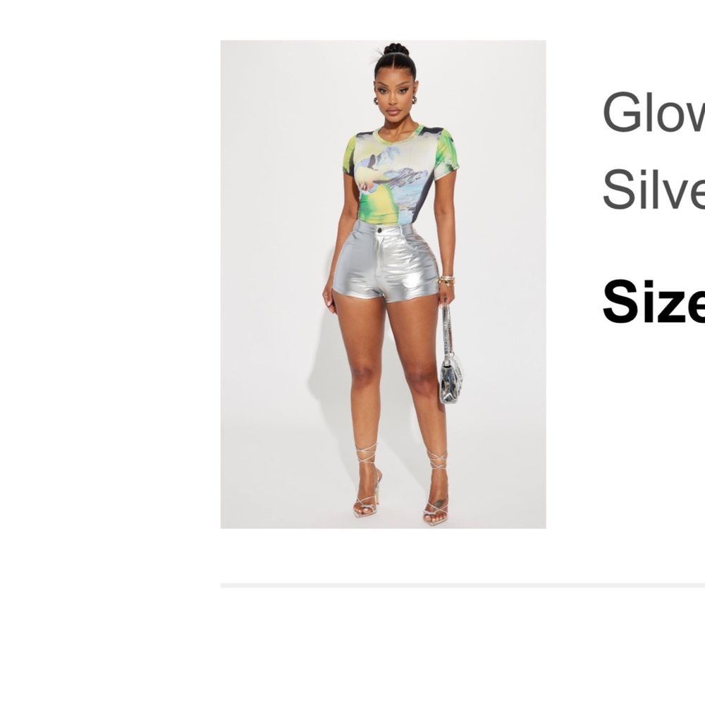 Fashion Nova Silver Bike Shorts